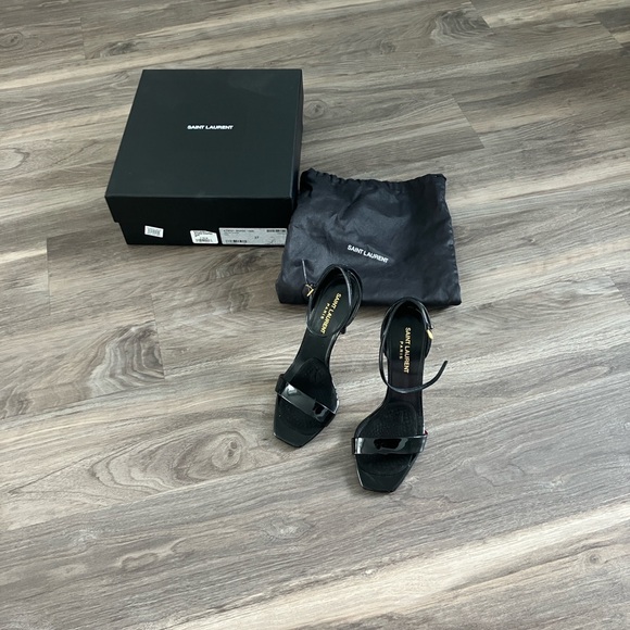 Saint Laurent 4” Heels Thin Strap Black Patent Leather Size 37 - Picture 6 of 8